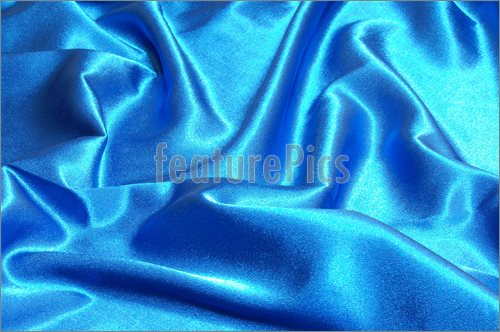 Image Of Blue Satin Or Silk Background With Textile Texture