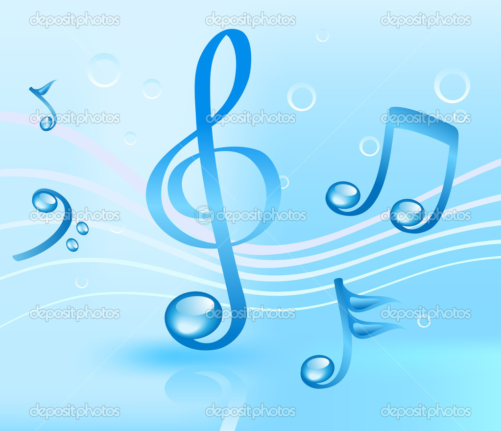 Blue Music Note Background Notes On