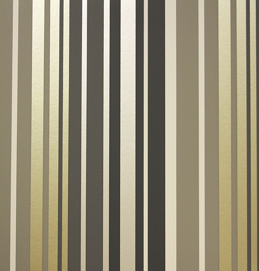 Ramona Stripe Wallpaper Multi Of Charcoal Grey Gold And Off