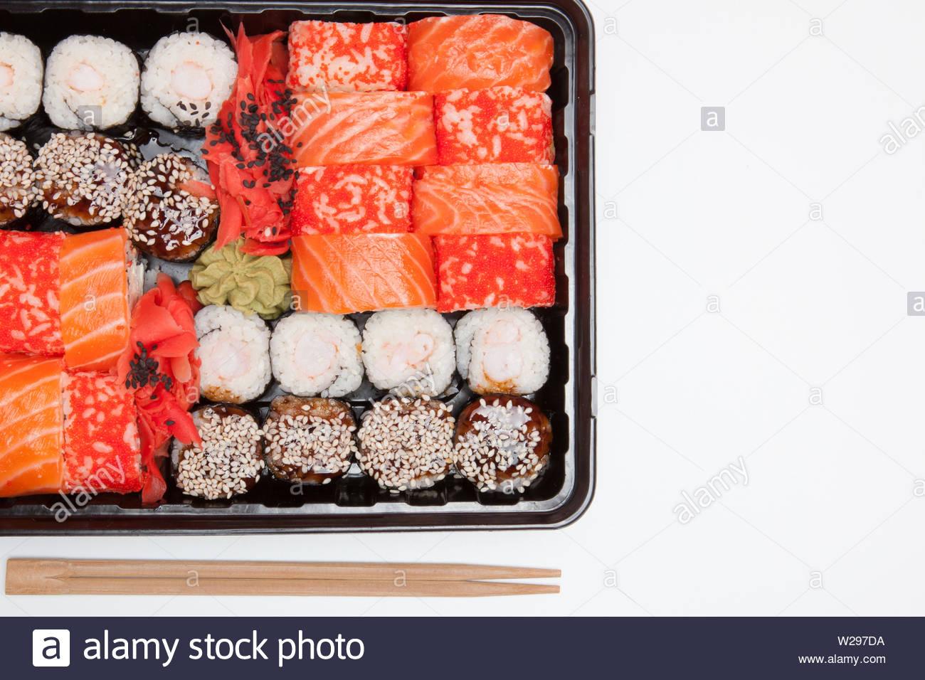 Free download Big sushi set ib black plastic box on white background ...