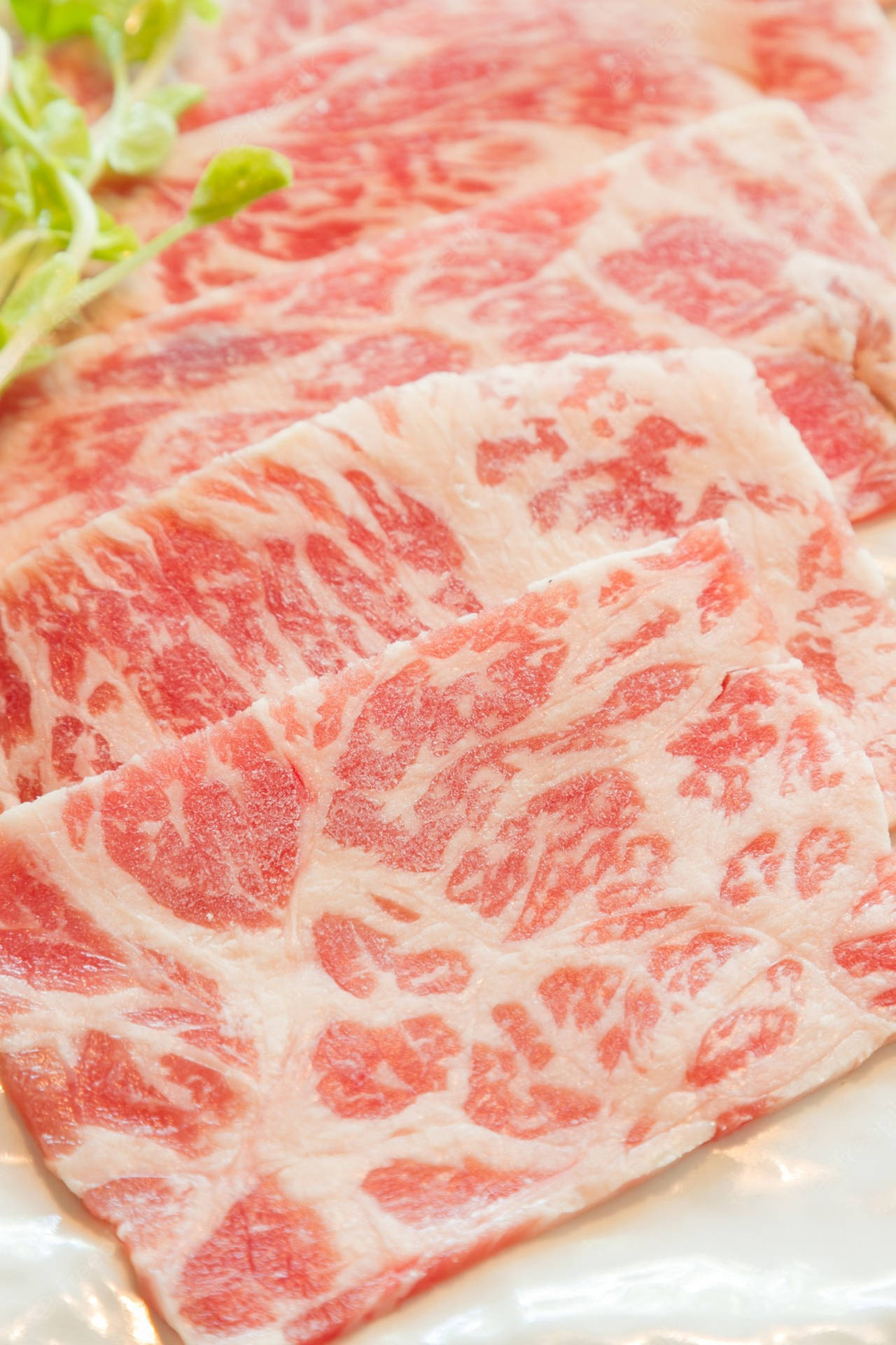 Sliced Kobe Beef On Silk Cloth Wallpaper