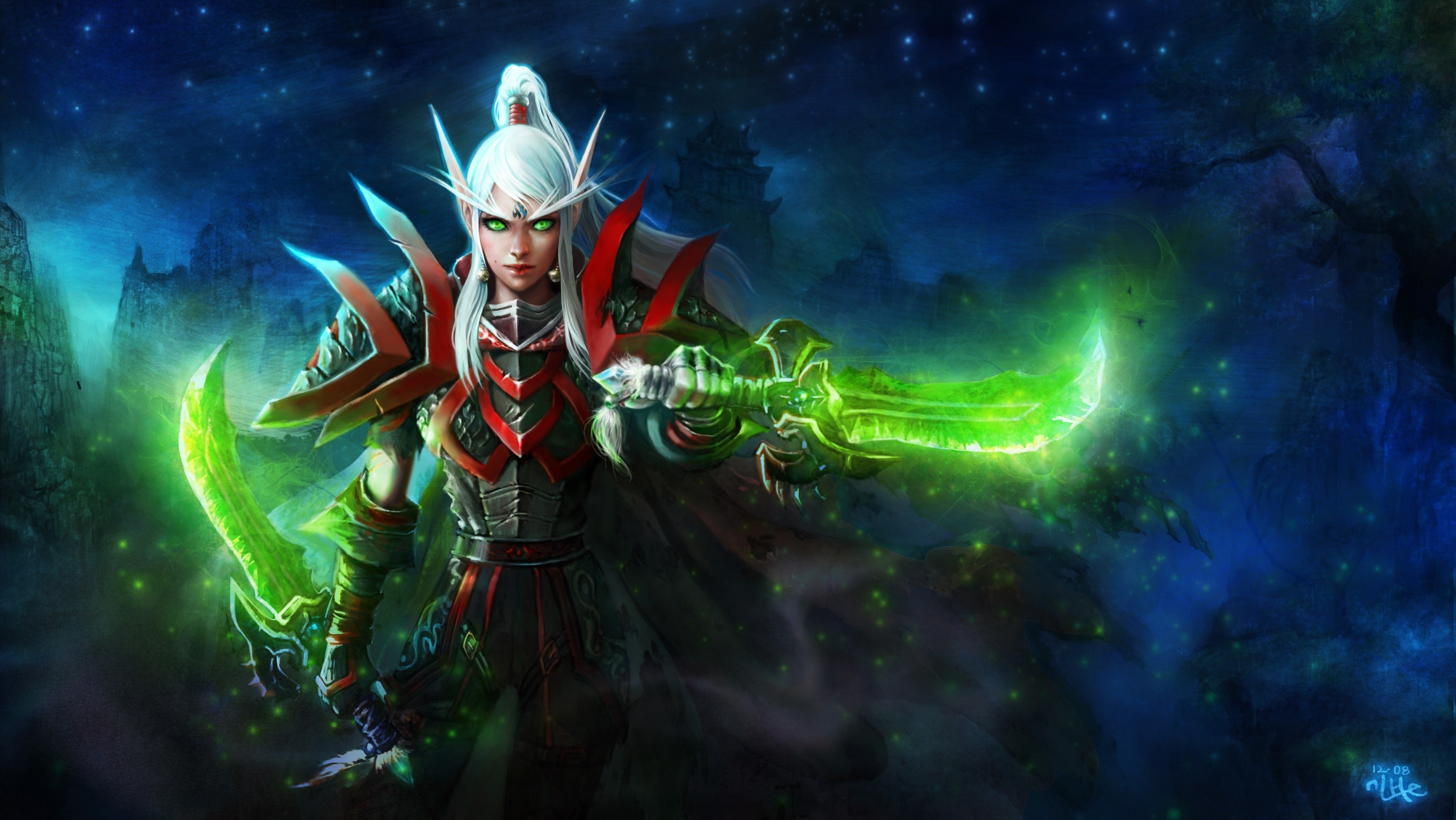 World Of Warcraft Blood Elf Rogue Artwork Wallpaper