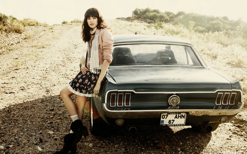 Roads Vehicles Ford Mustang Sunbeams Girls With Cars HD Wallpaper