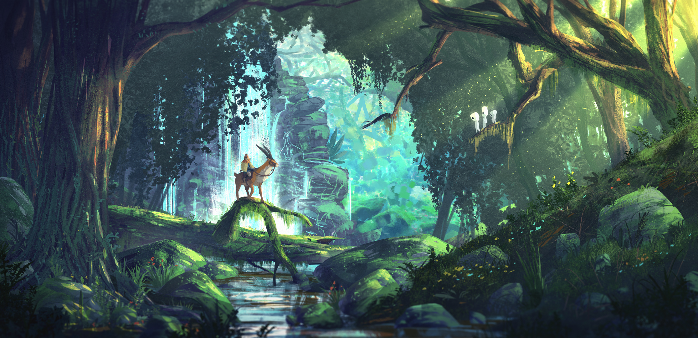 Ashitaka In The Spirit Forest Princess Mononoke
