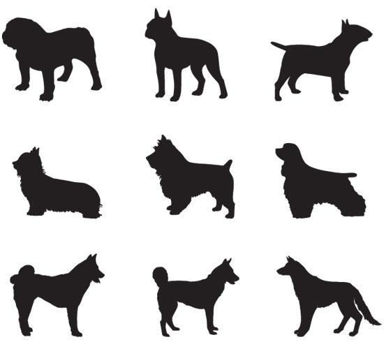 Dog Silhouettes Vector Shapes Download Dog Silhouettes Vector Shapes