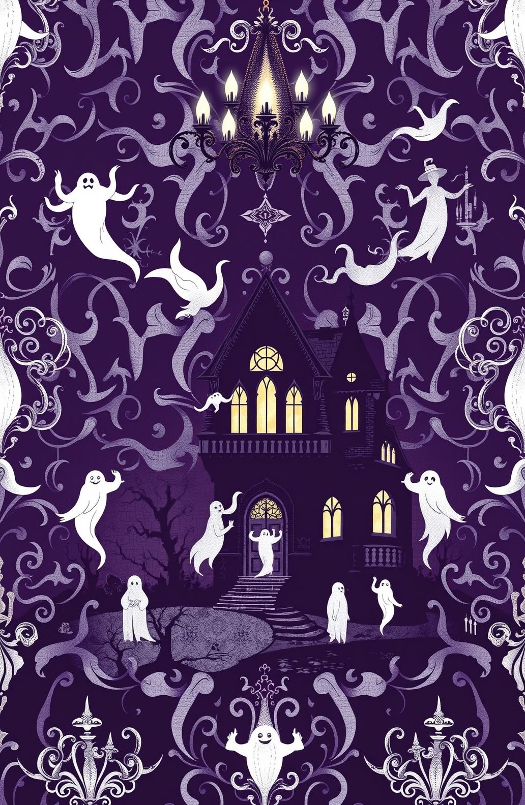 Disney Haunted Mansion Wallpaper Stencil