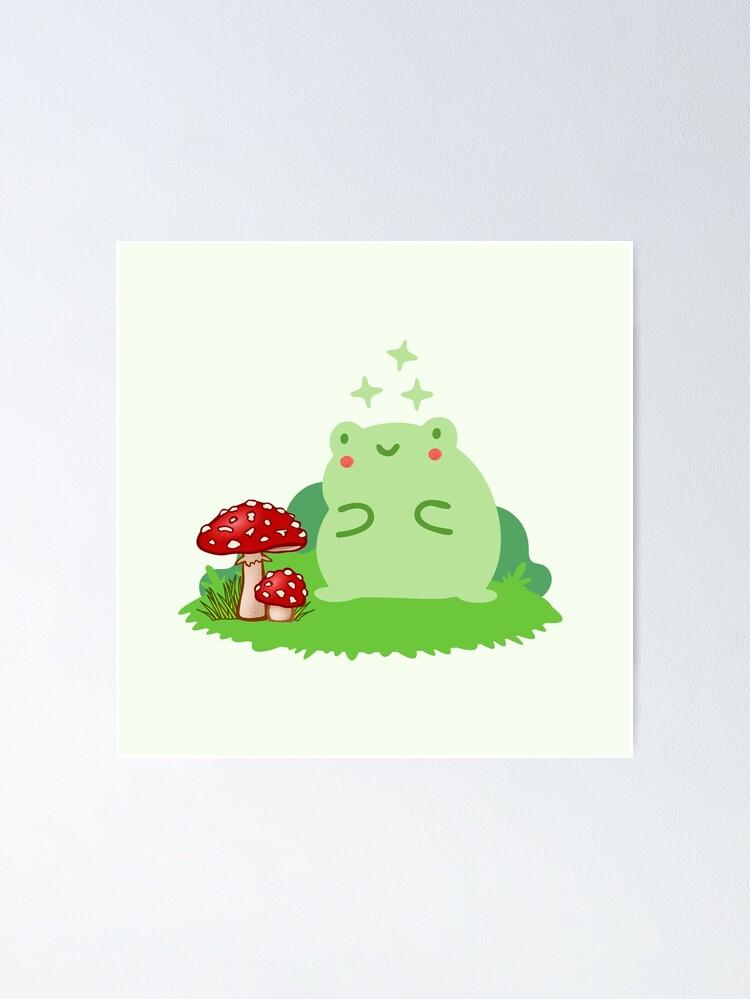 Adorable Cottagecore Frog And Mushroom Poster For Sale By