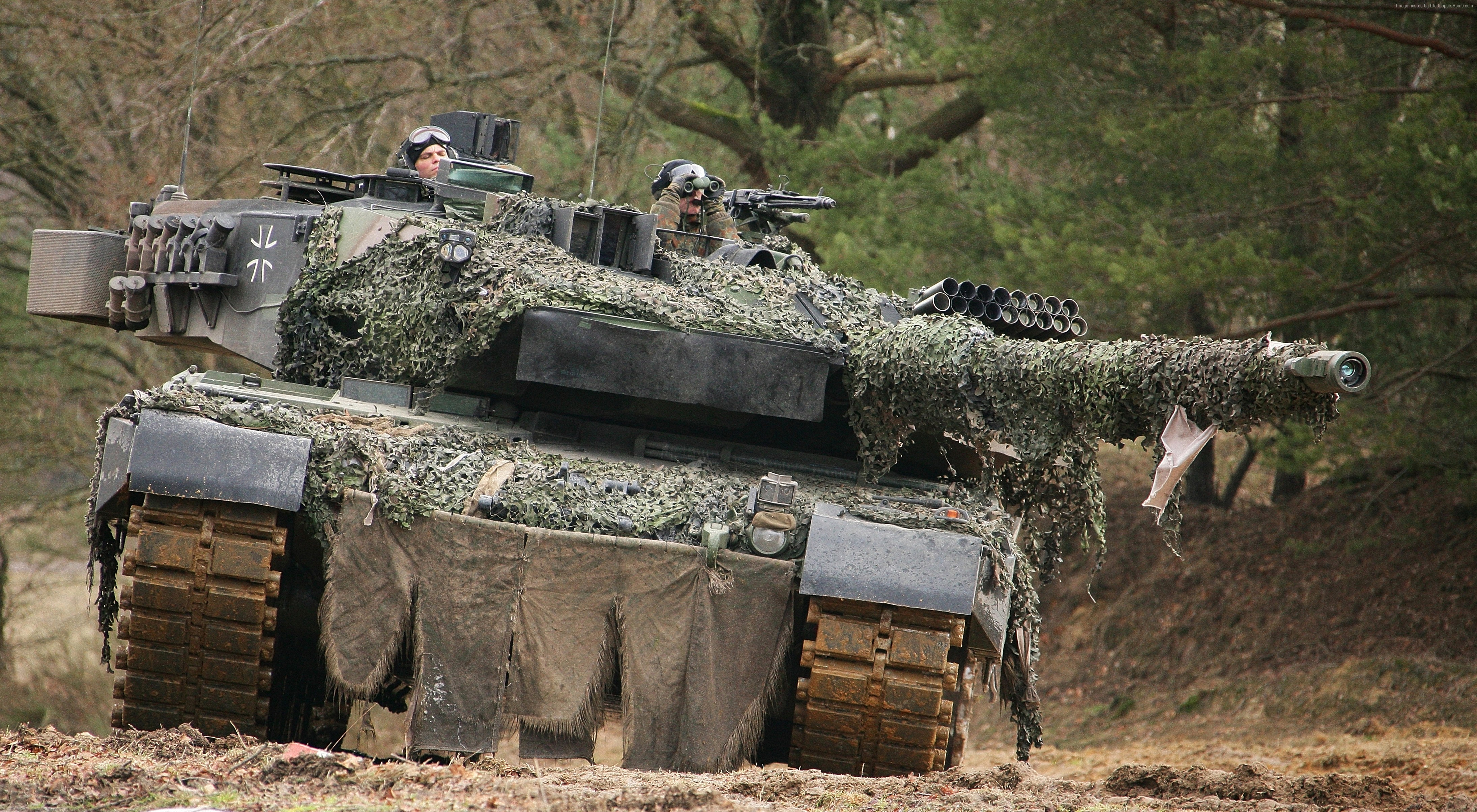 Wallpaper Leopard Mbt Tank German Military Vehicle