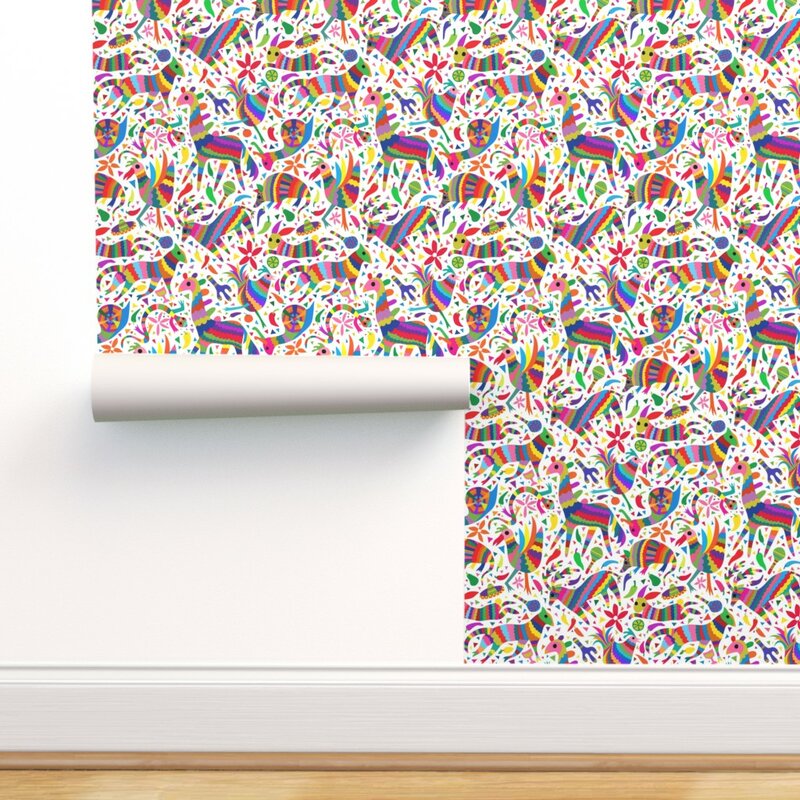 Ebern Designs Baros Otomi Removable Wallpaper Wayfair