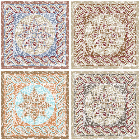 Antique Mosaic Stock Vector Decorative Patterns
