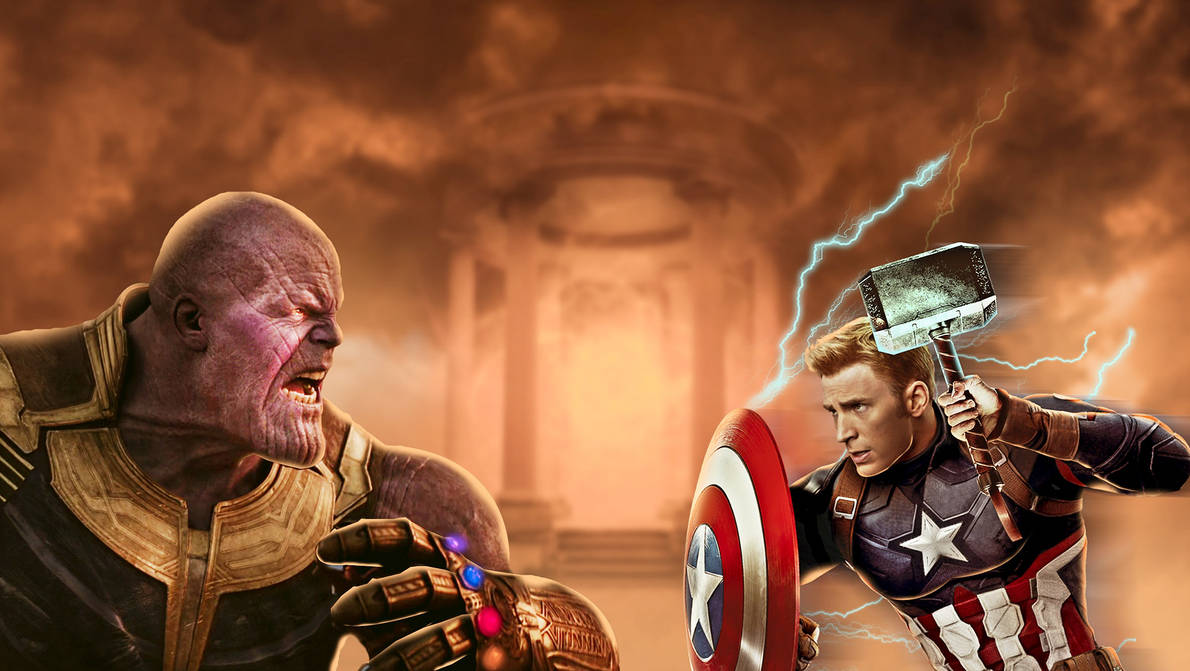 Captain America v Thanos by itsharman 1190x671