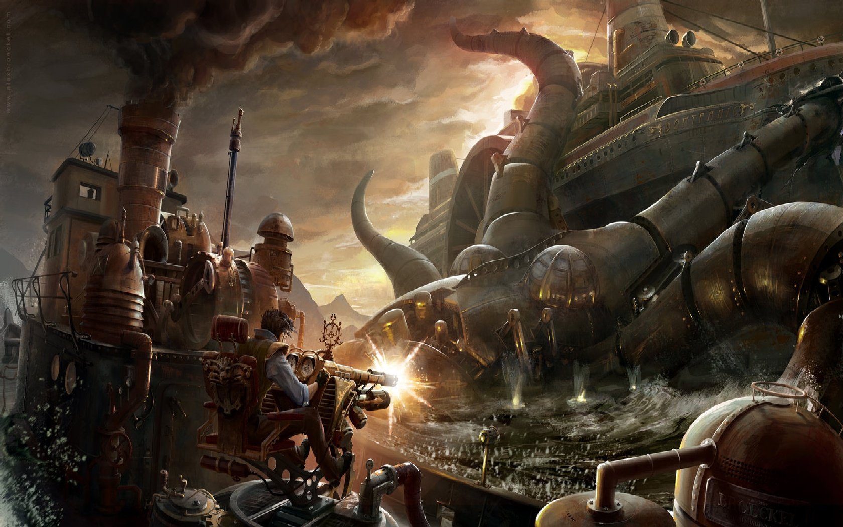 Steampunk Fantasy Art Science Fiction Artwork Wallpaper Background