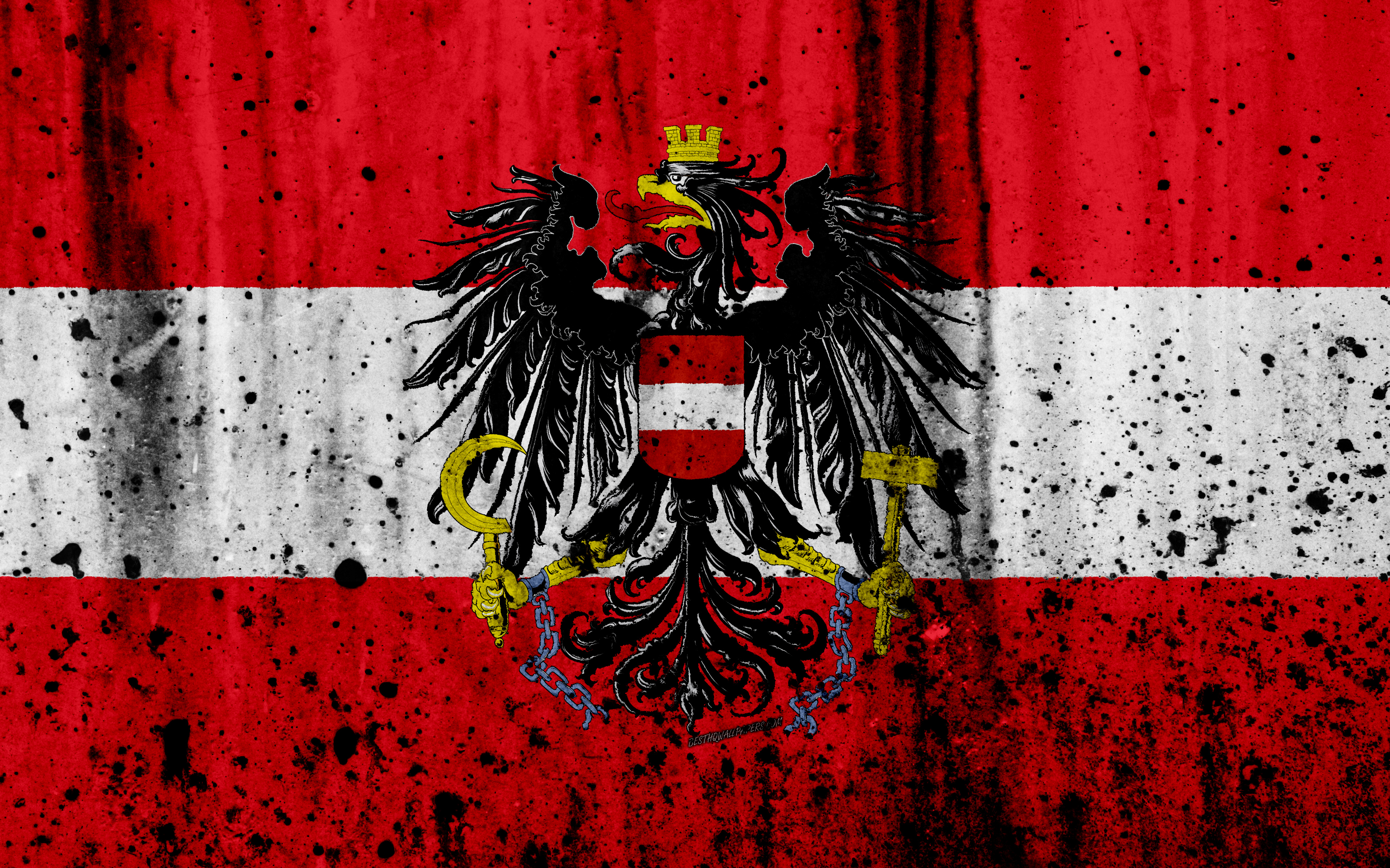 Wallpaper Austrian Flag 4k Grunge Of Austria
