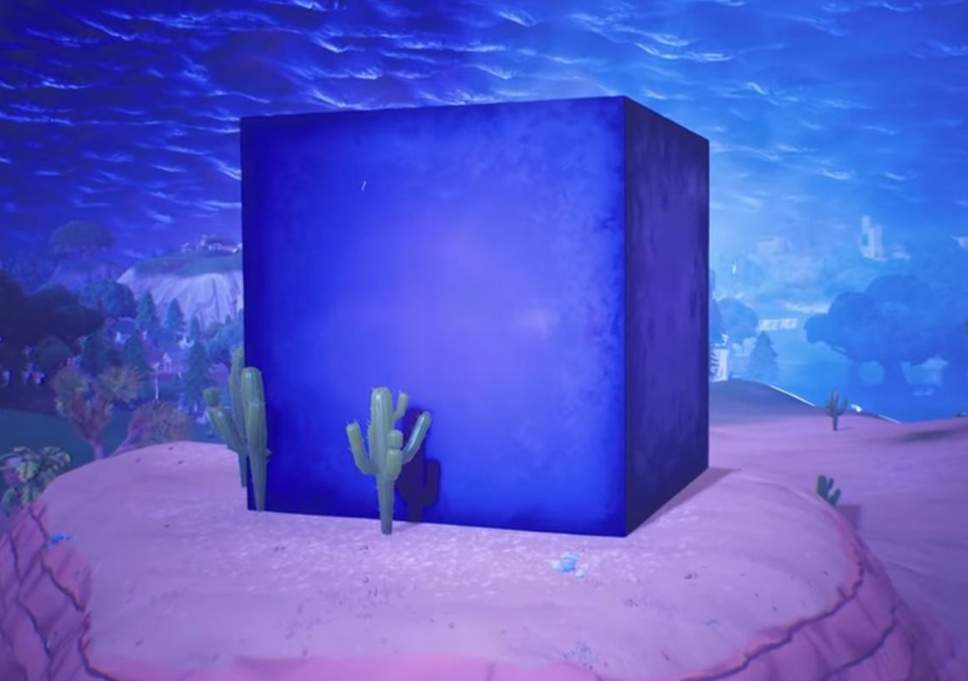 Mystery Of Giant Purple Cube In Fortnite Battle