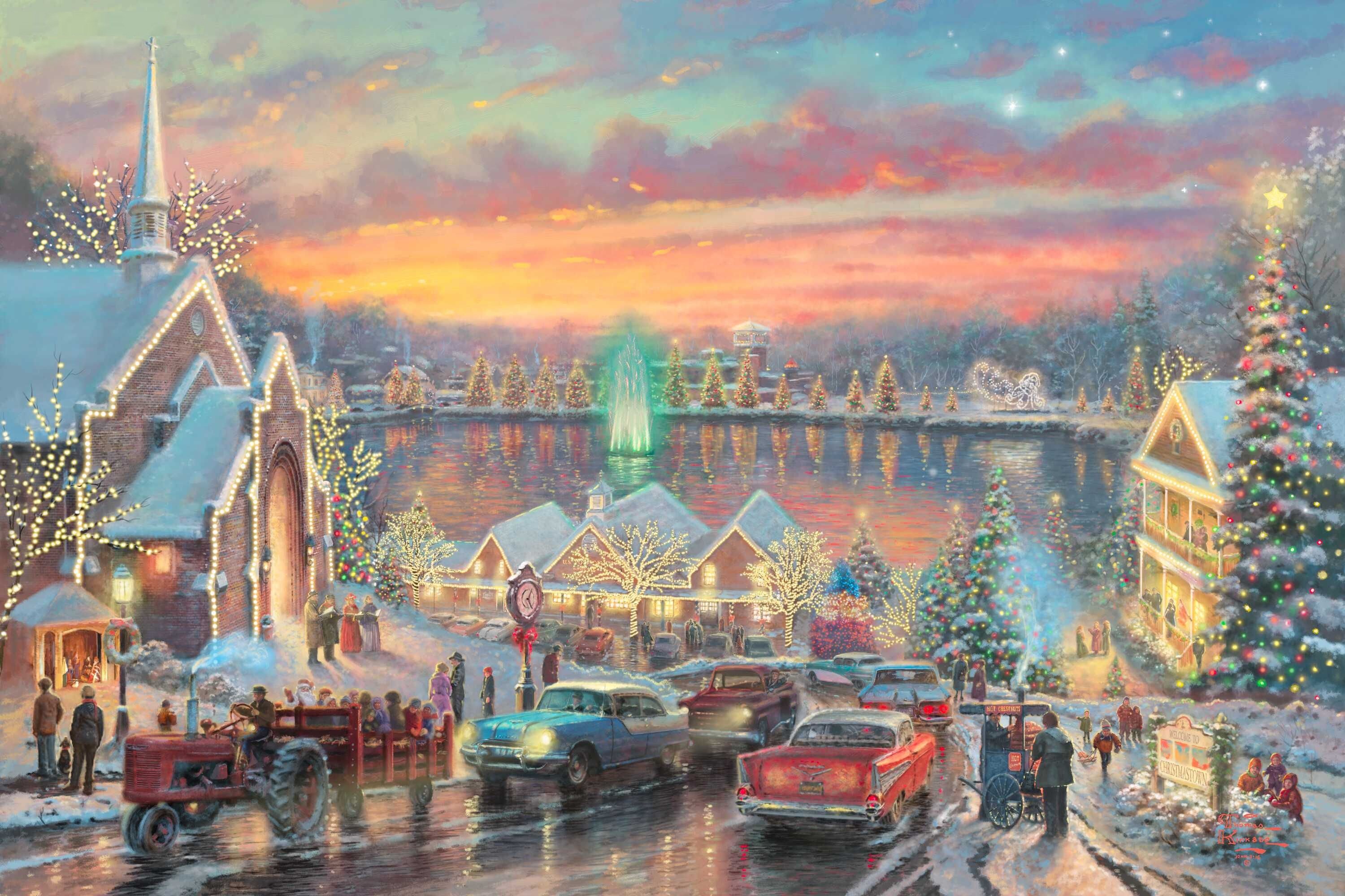 [46+] Christmas Wallpaper Thomas Kinkade on WallpaperSafari