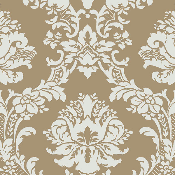 Damask In Gold And Mint Green Ch28242 Traditional Wallpaper By