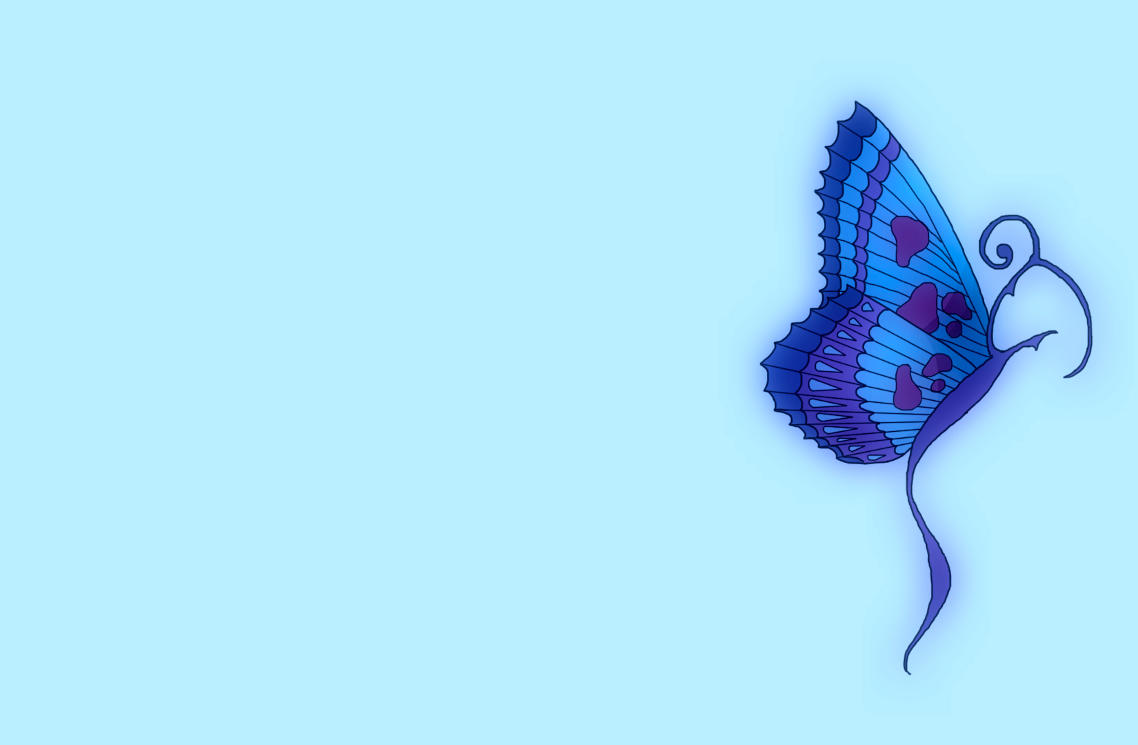 Wallpaper Design Blue Butterfly