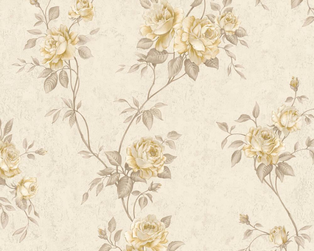 A S Cr Ation Wallpaper Flowers Beige Brown Cream