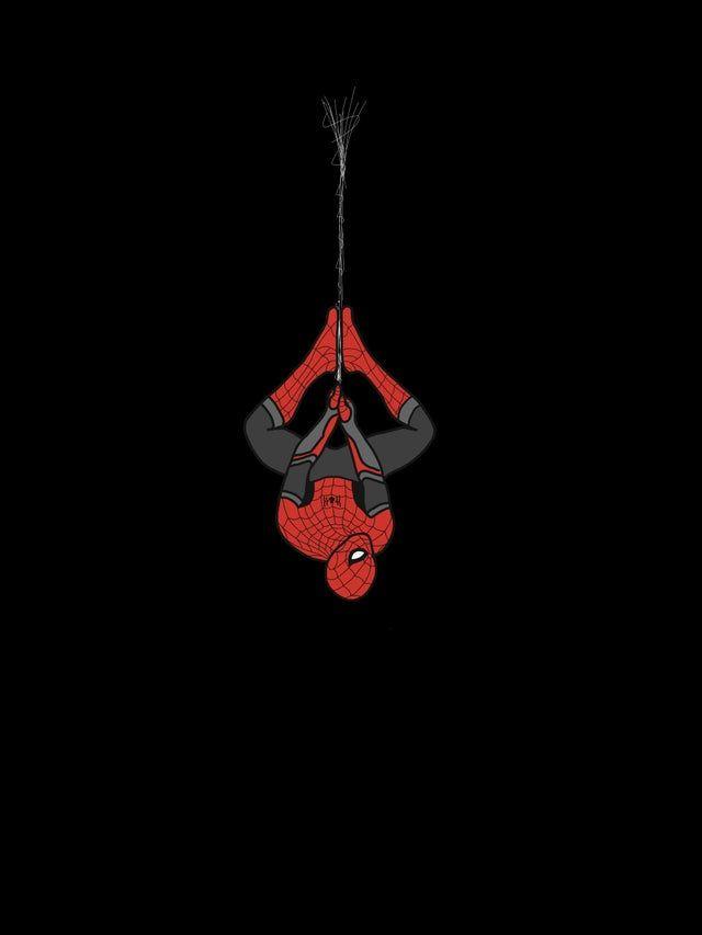 Spider Man Hanging Upside Down Redrawn
