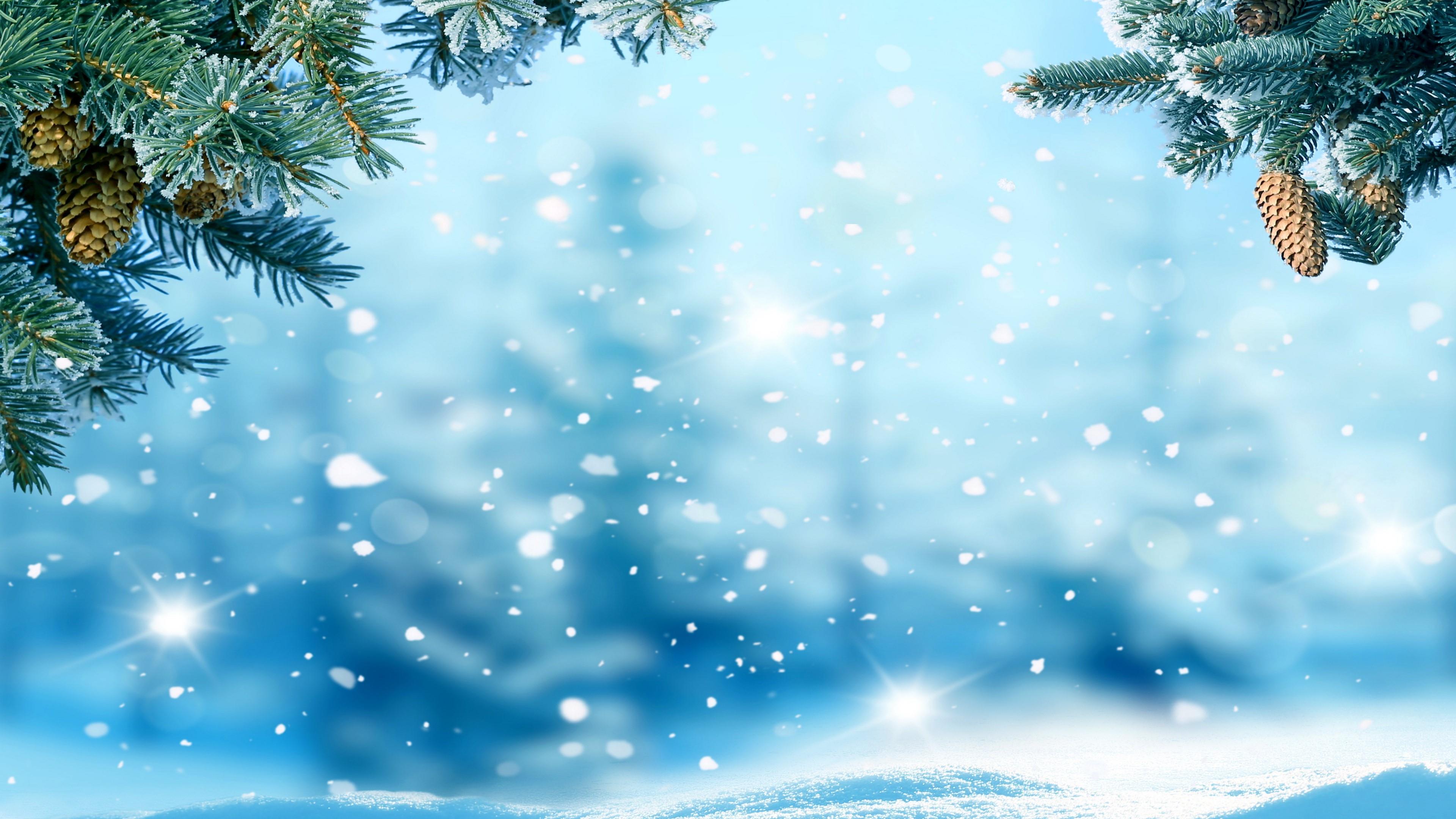 Christmas Day Snowfall 4k UltraHD Wallpaper