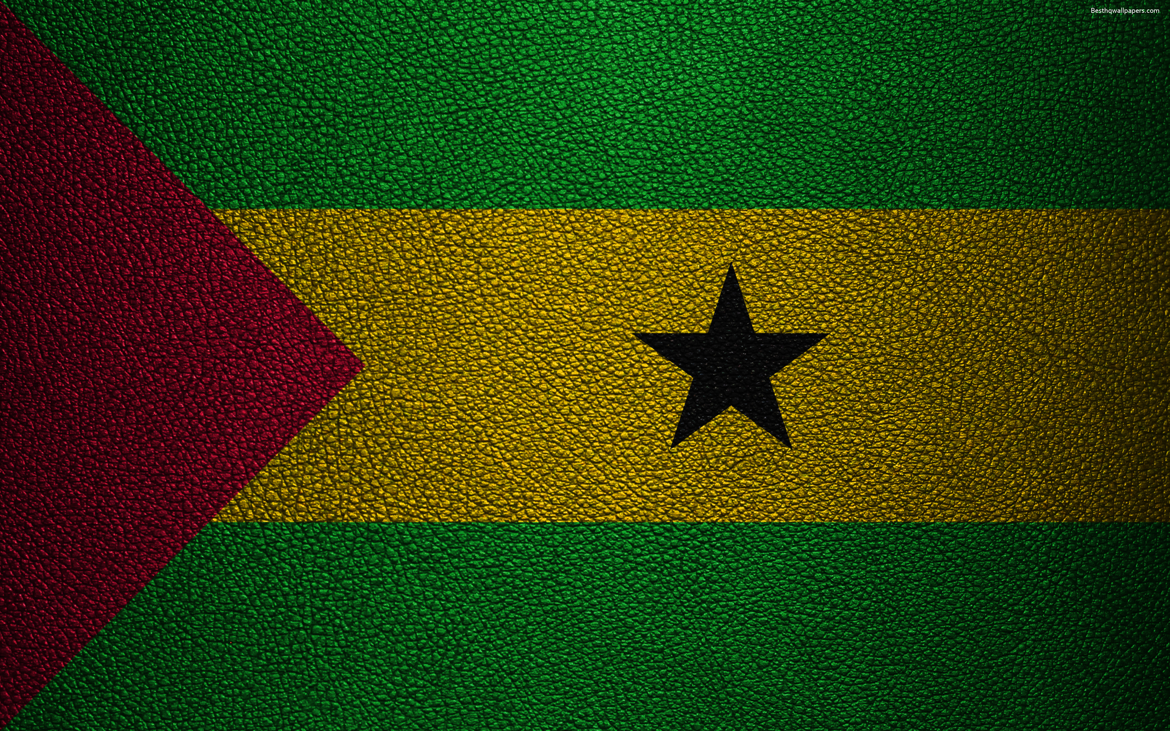 Wallpaper Flag Of Sao Tome And Principe Africa 4k