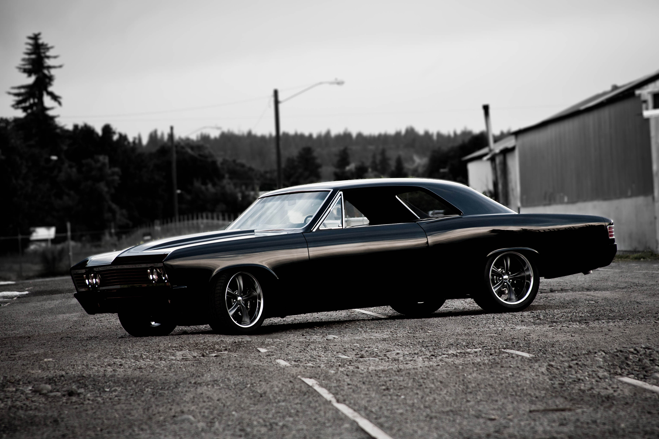  1967 chevy hot rod muscle car classic car custom wallpaper background