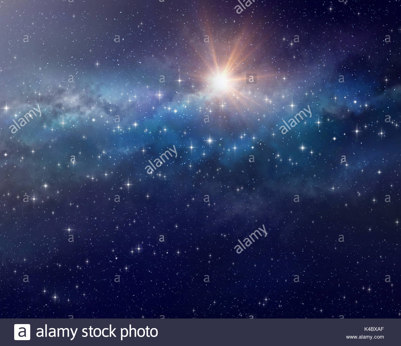 High Definition Galactic Background Bright Light And Stars