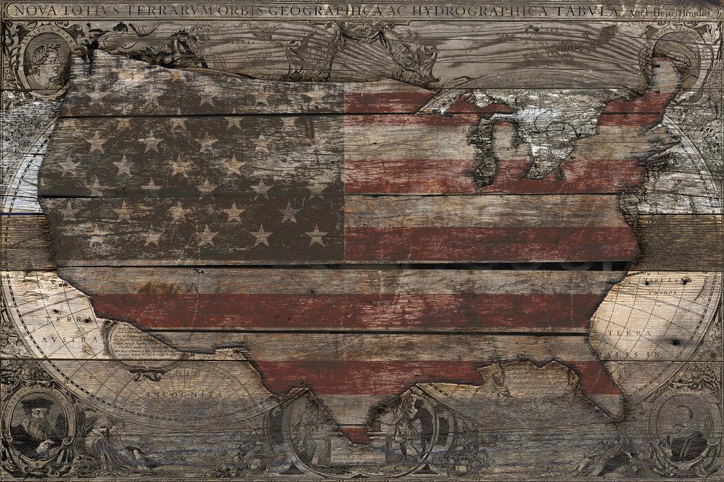 Usa Map Old Country Trendy Wall Mural Photowall