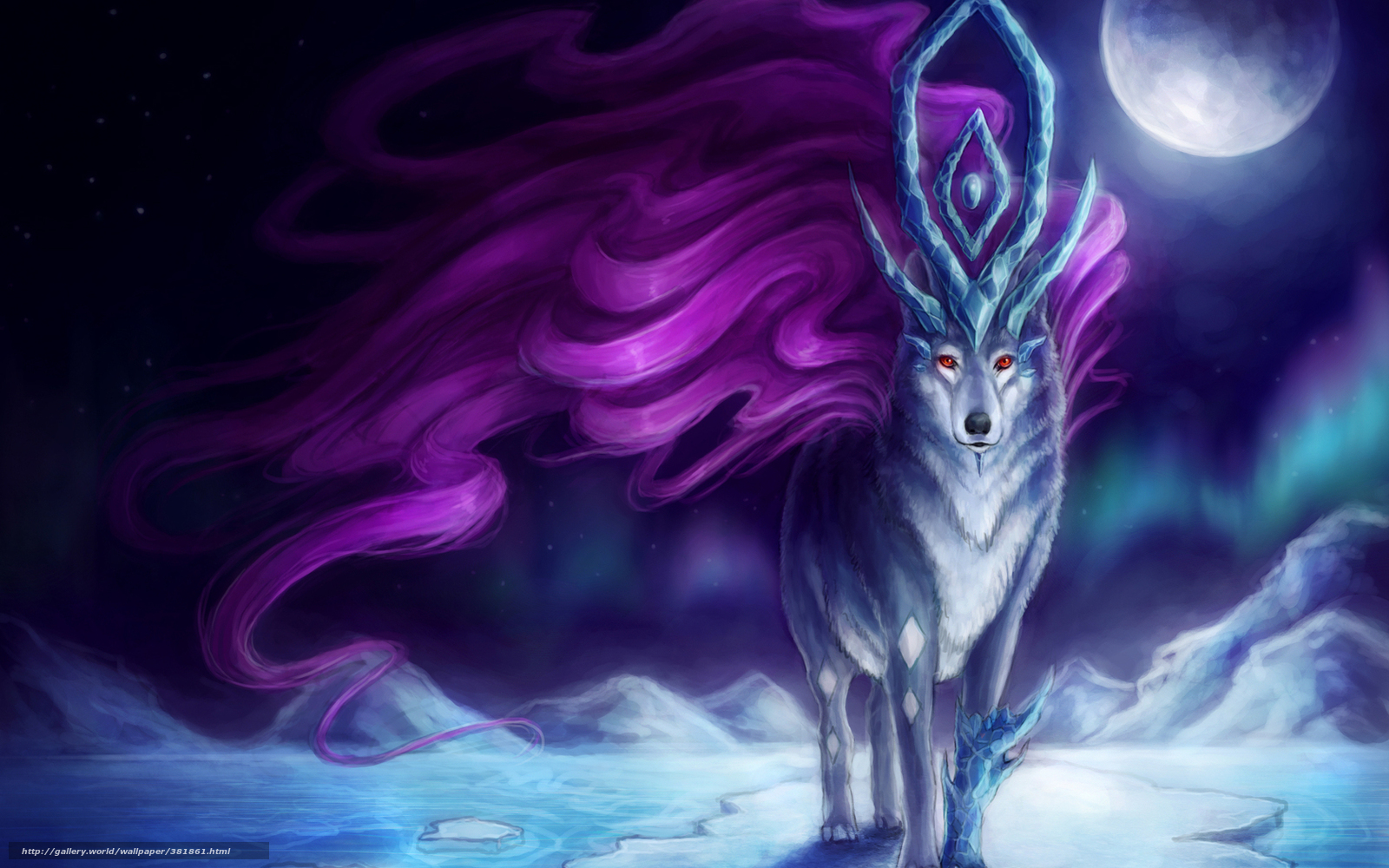 Wallpaper Art Wolf Magic Fantasy Desktop In
