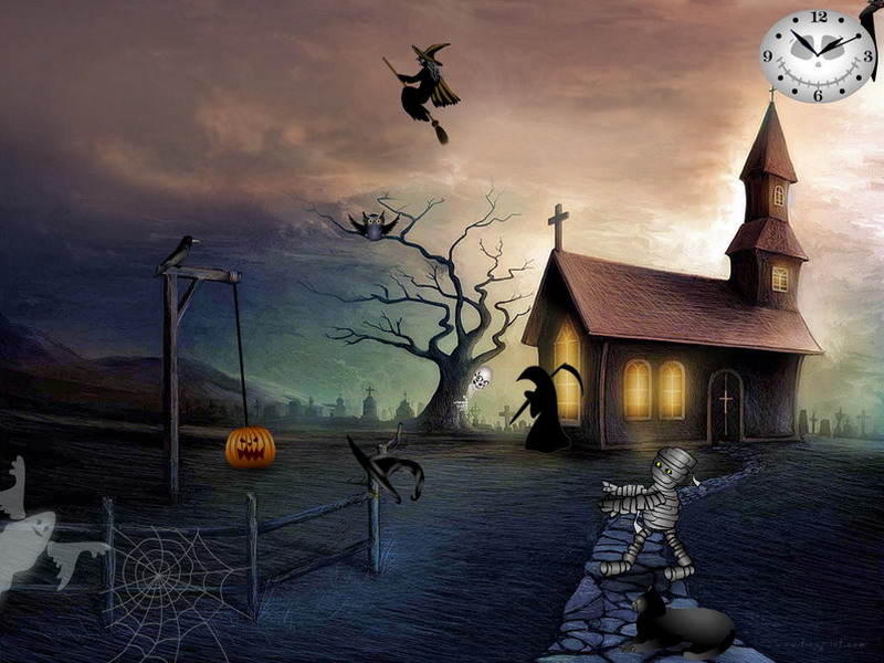 Halloween Screensavers Graveyard Party Fullscreensavers