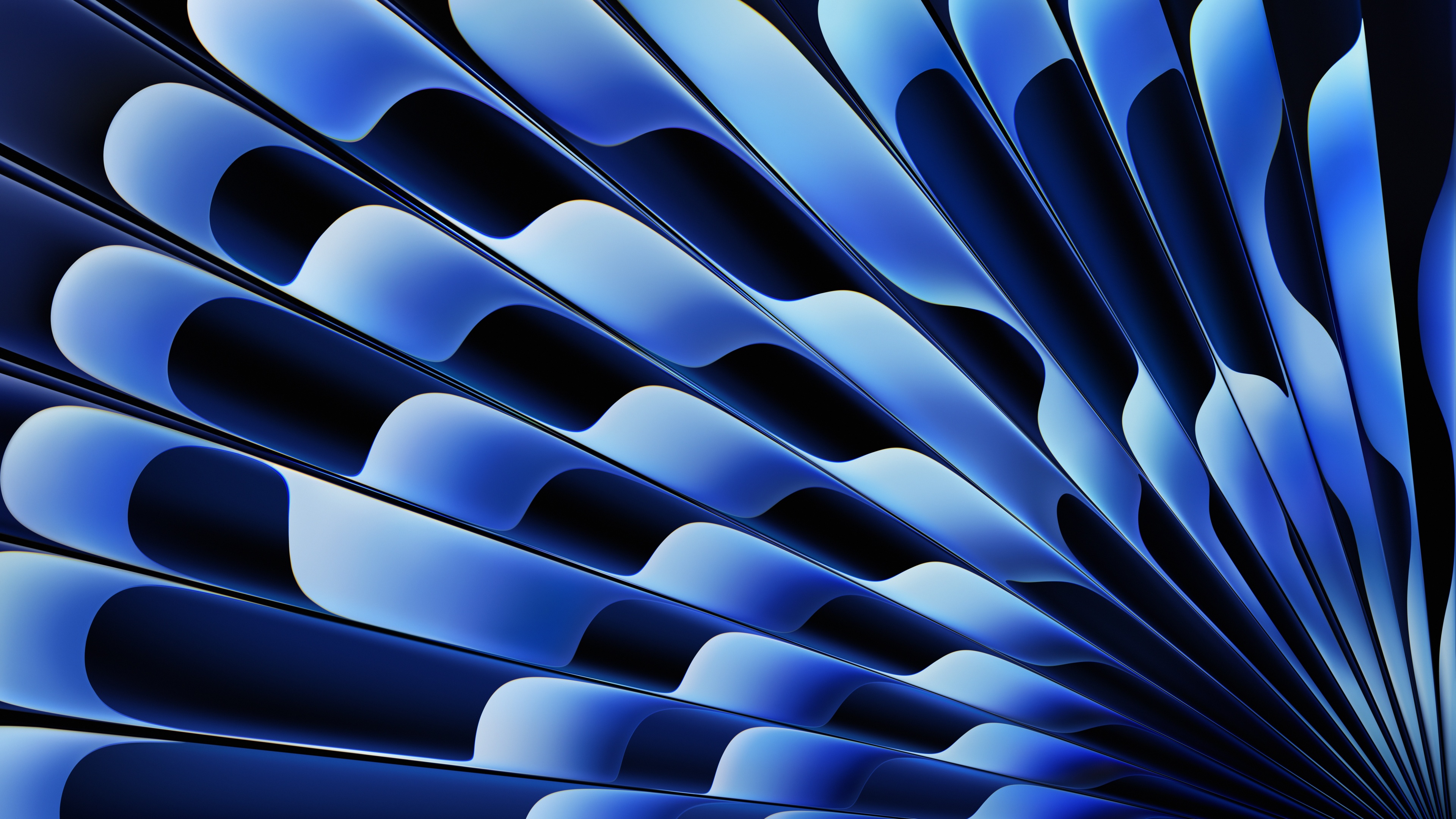 Abstract blue wave pattern on a dark background