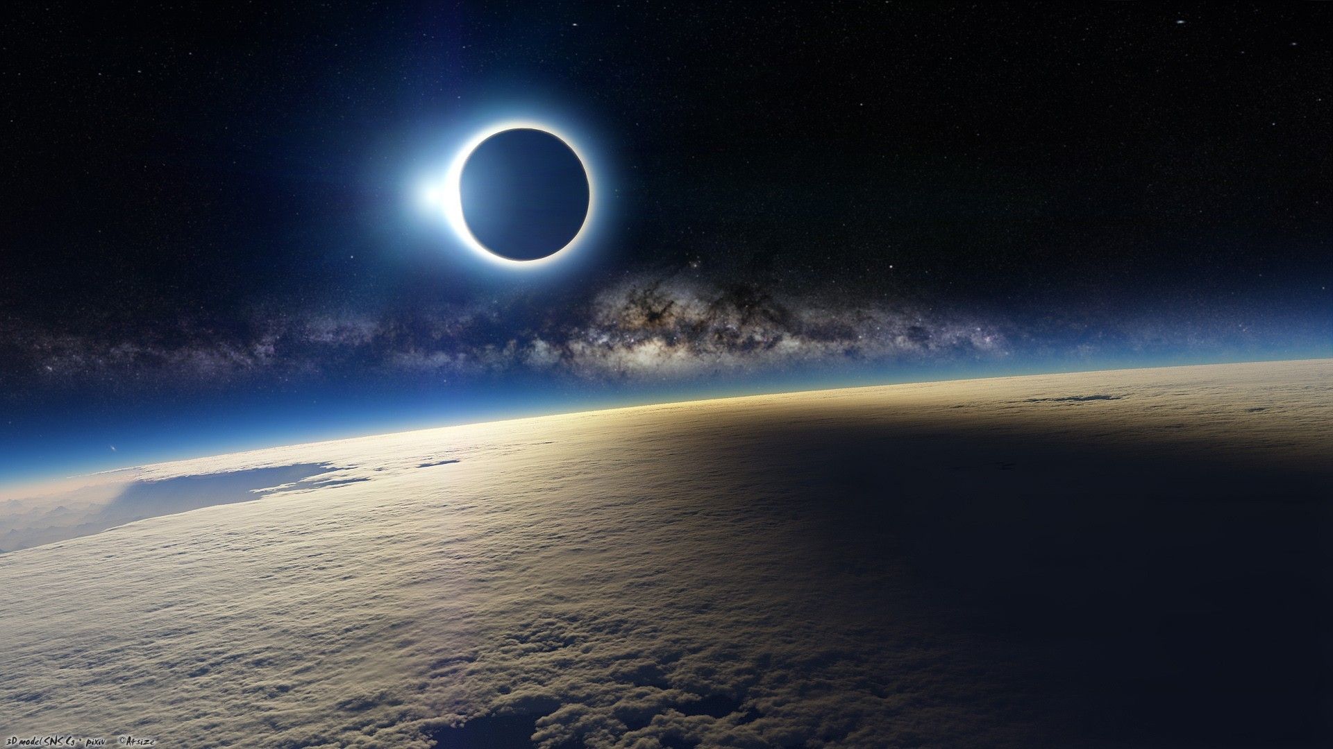 Wallpaper Eclipse Of Sun Over Planet Atmosphere Desktop