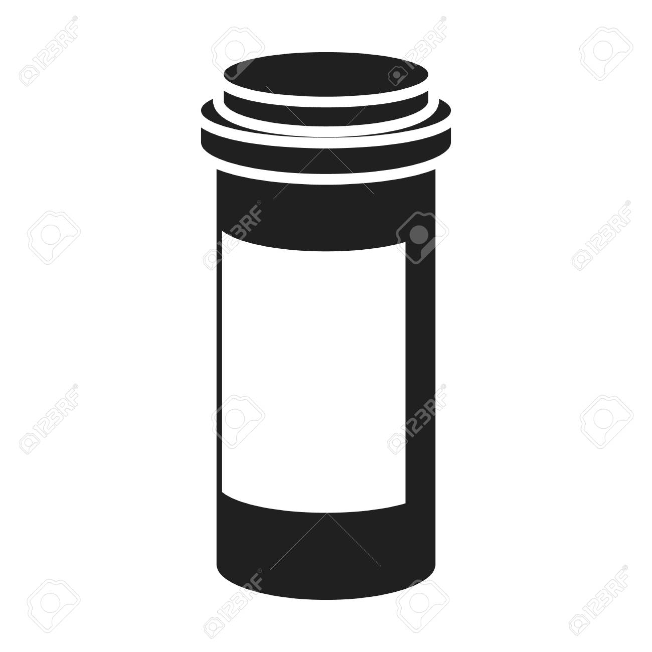 Prescription Bottle Icon In Black Style Isolated On White
