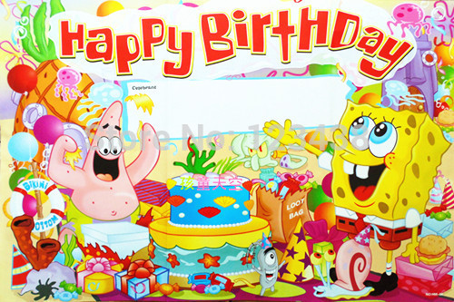 Happy BirtHDay Spongebob Wallpaper Kids Party