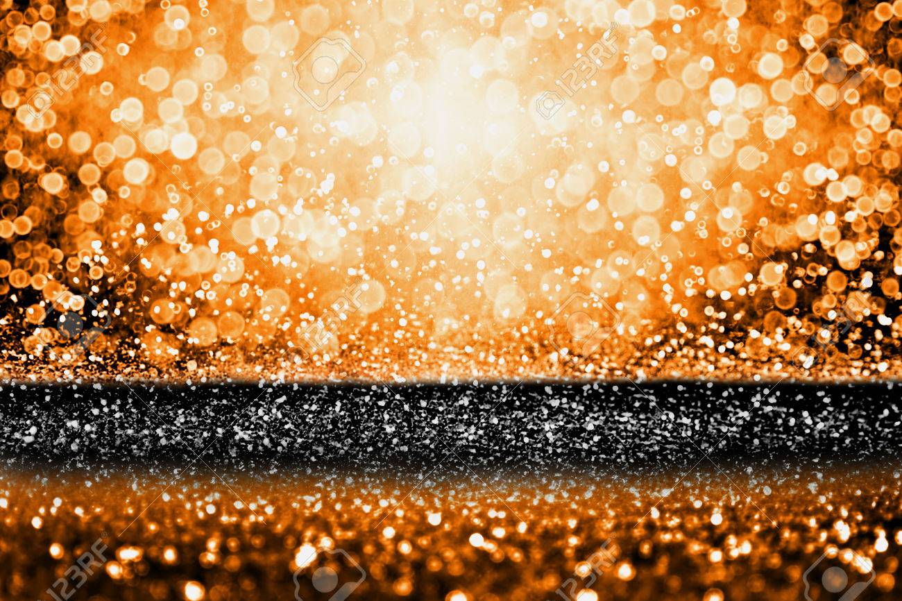 Abstract Modern Dark Orange Black Glitter Sparkle Background