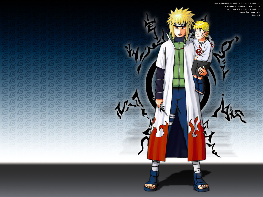Minato and Kid Naruto by crz4all on