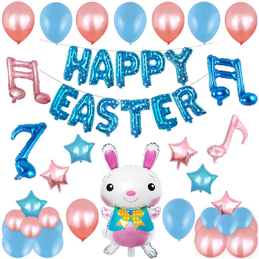 Amazoncom Happy Easter Backgrounds Decorations Rabbit Balloons