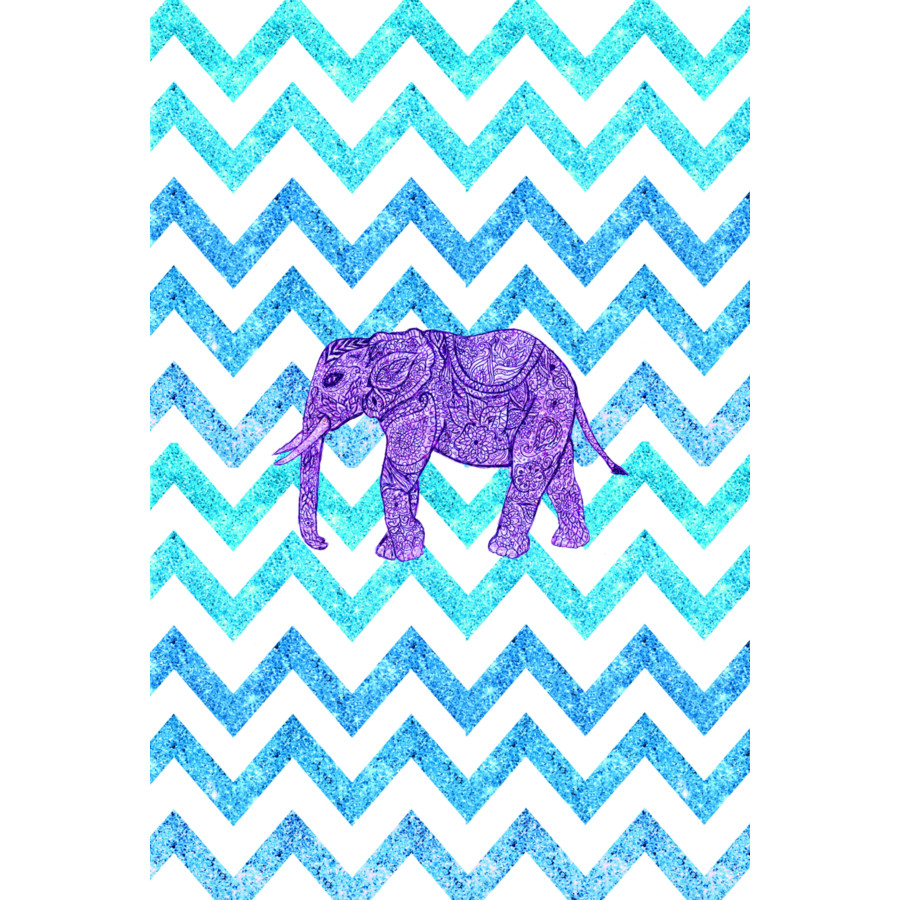 Elephant Design Purple Paisley Girly