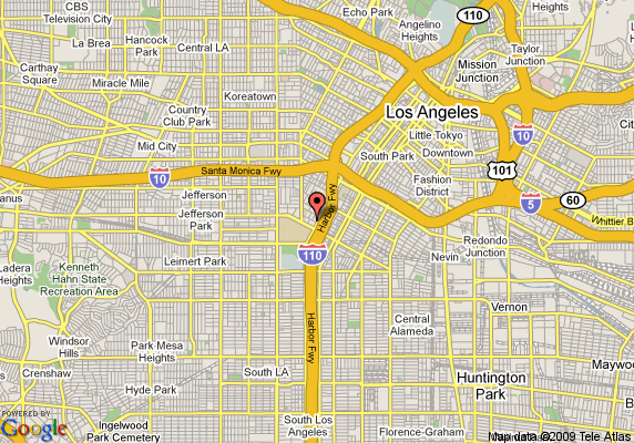 Map Of Vagabond Inn Los Angeles Usc