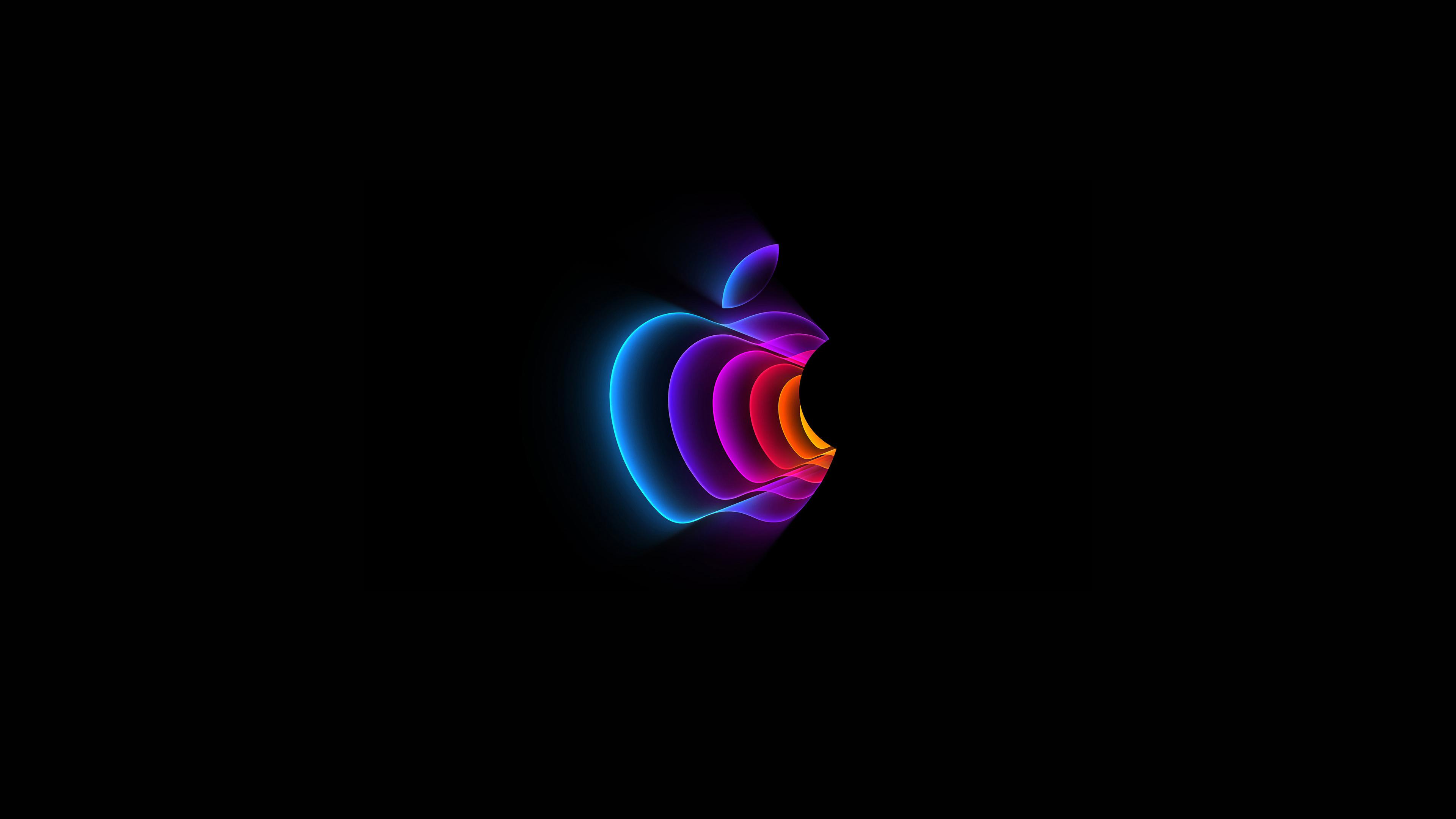 Colorful Apple Black Background 4K Wallpaper iPhone HD Phone 2370g