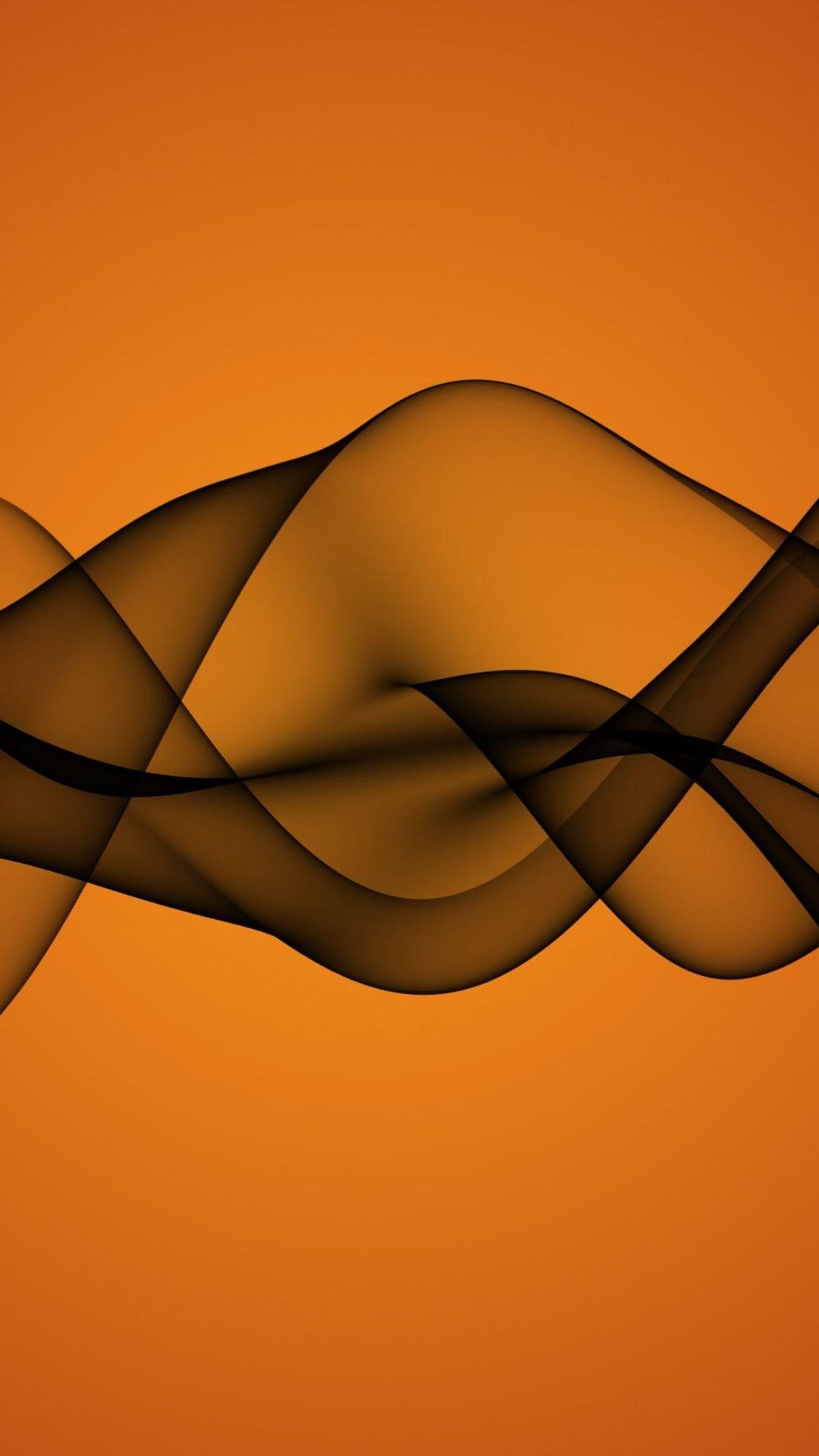 Abstract Black Shape Orange Background Android Wallpaper