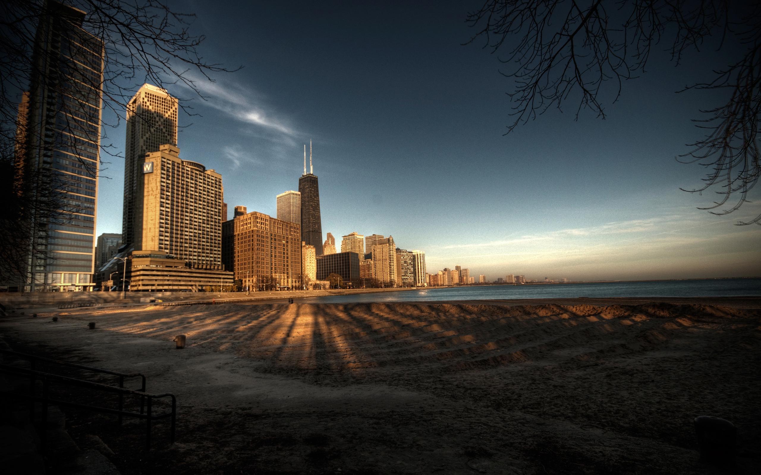 Chicago Skyline Lake Michigan HD Wallpaper