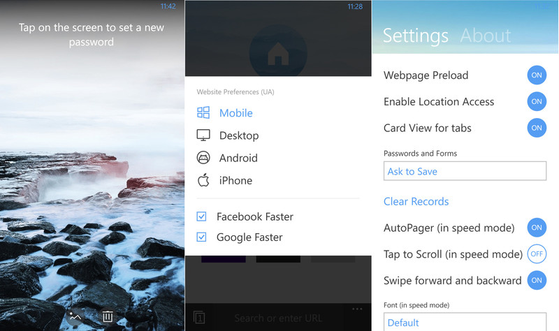 Uc Browser Update Brings Cortana Integration Picture Passwords