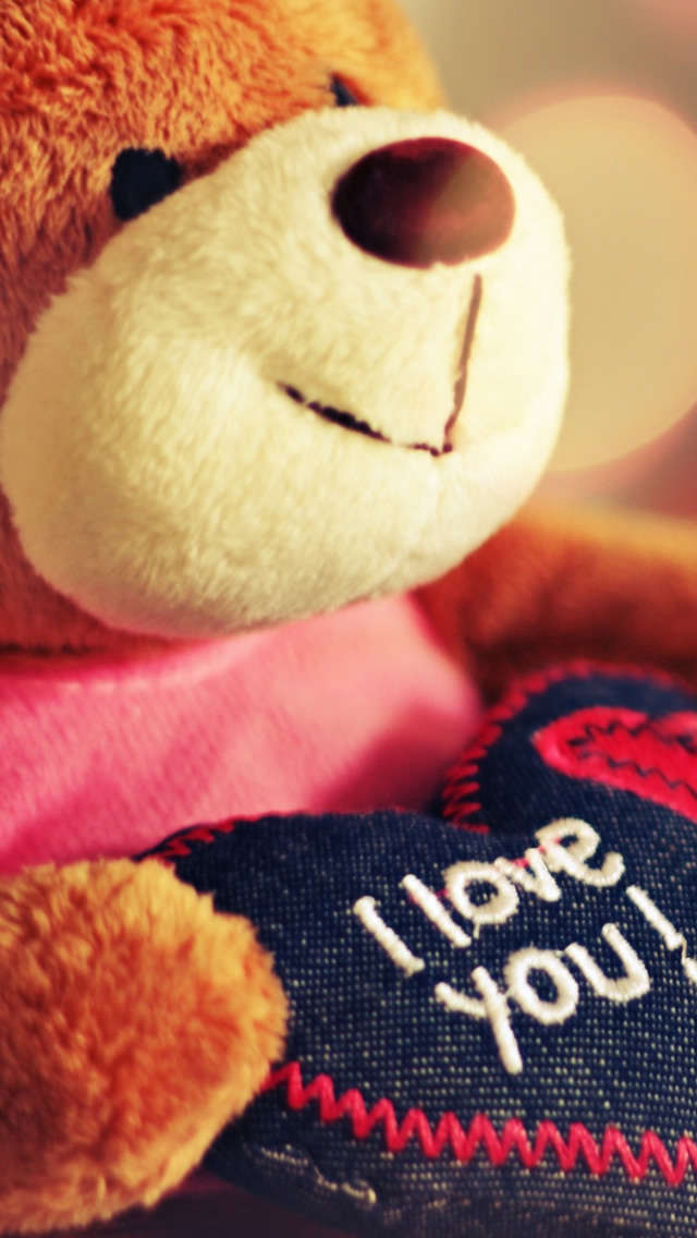 Love You Teddy Bear iPhone 5s Wallpaper