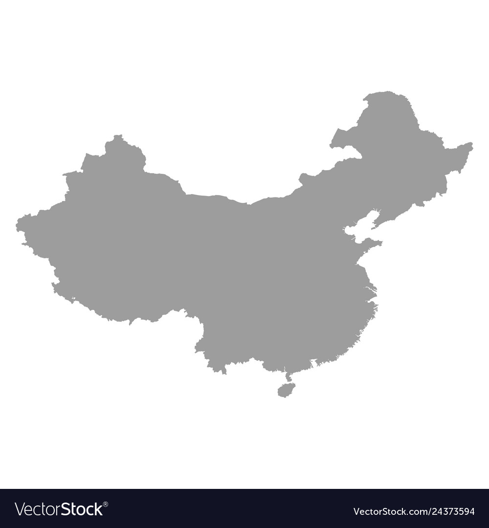 China Map Grey Colored On A White Background Vector Image