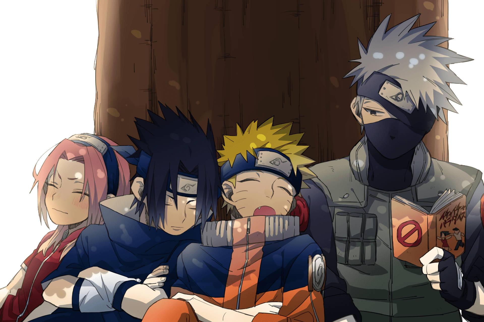 Sleeping Team On Kakashi S Arm Wallpaper