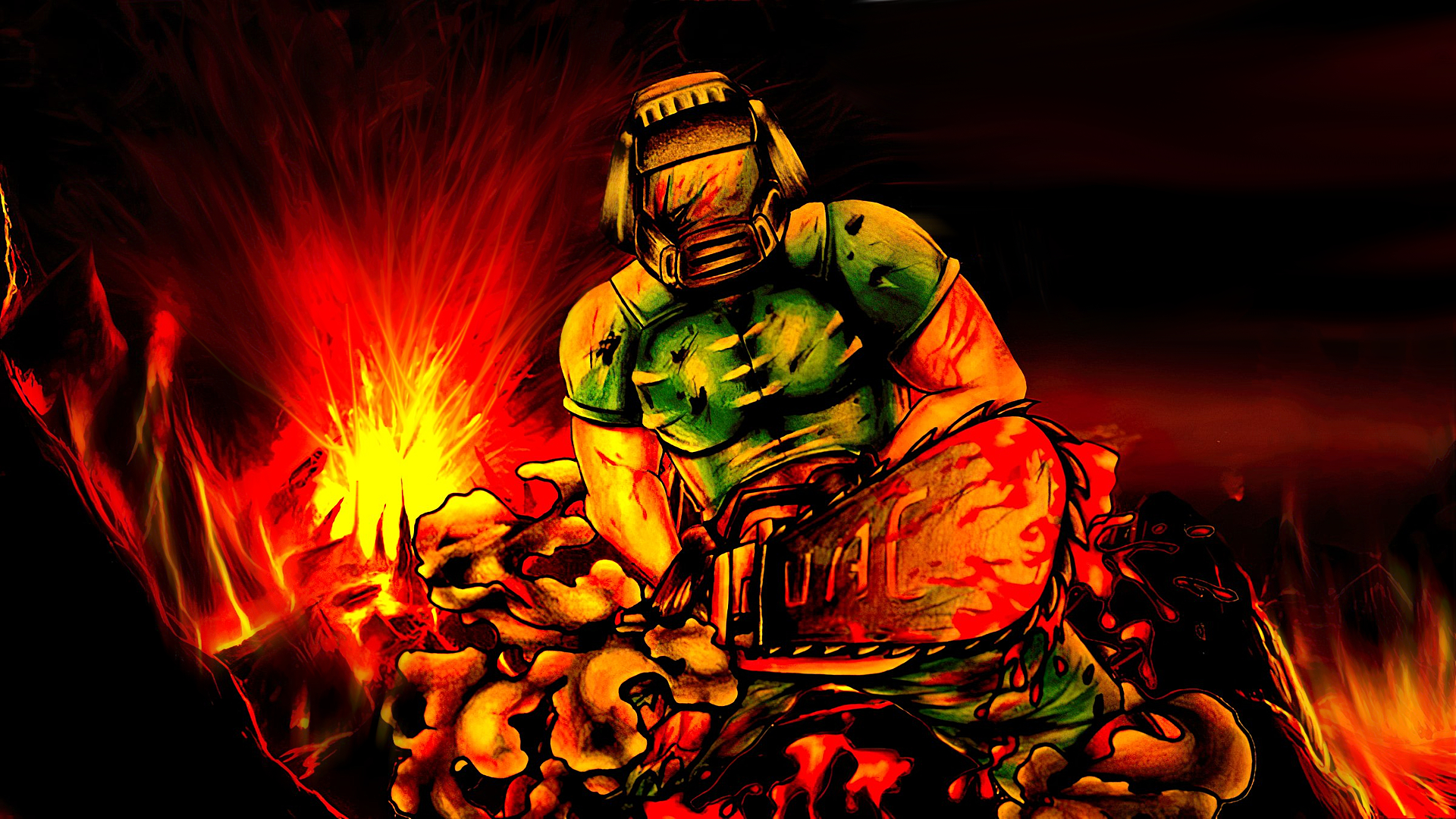 Doomguy In Doom Game Wallpaper HD Games 4k Image