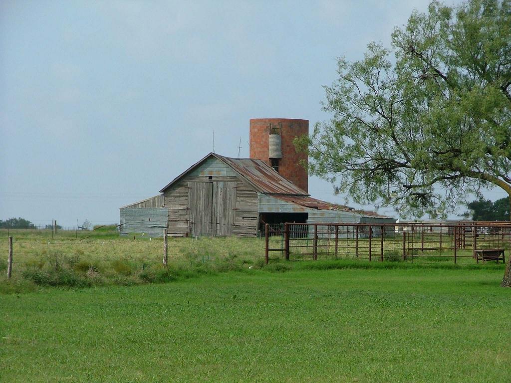 Photo Of Old Wooden Country Barn And Silo Near Scotland Texas