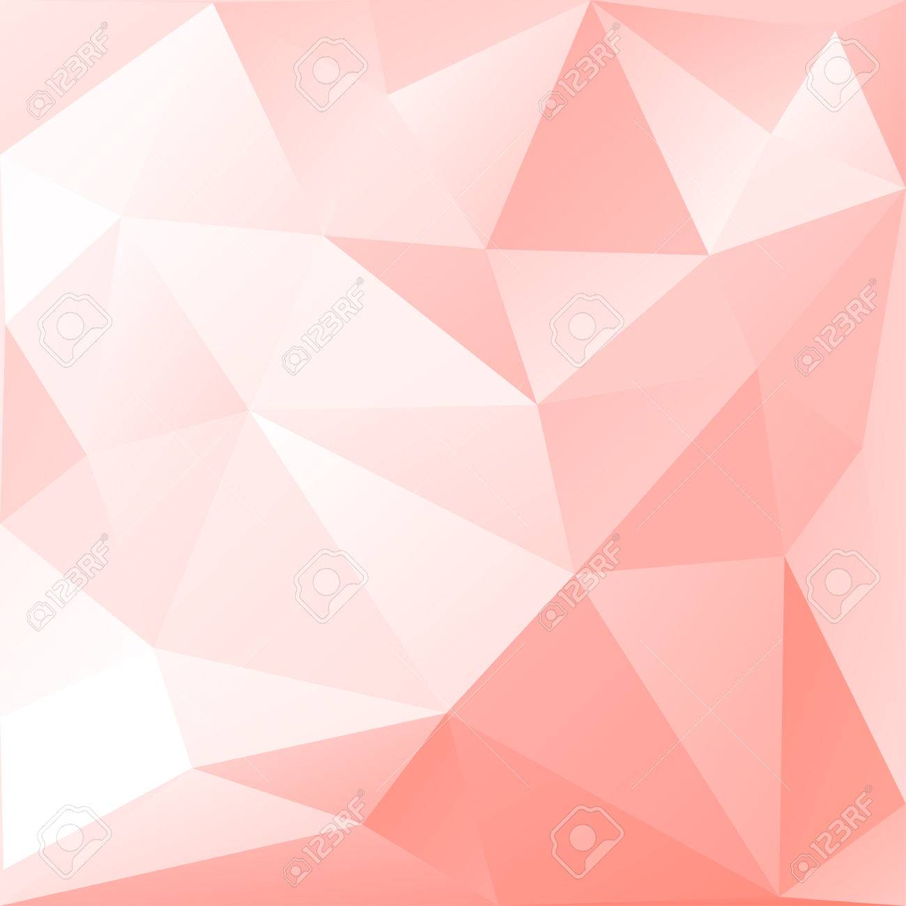 Abstract Low Poly Background Of Triangles In Peach Colors Royalty