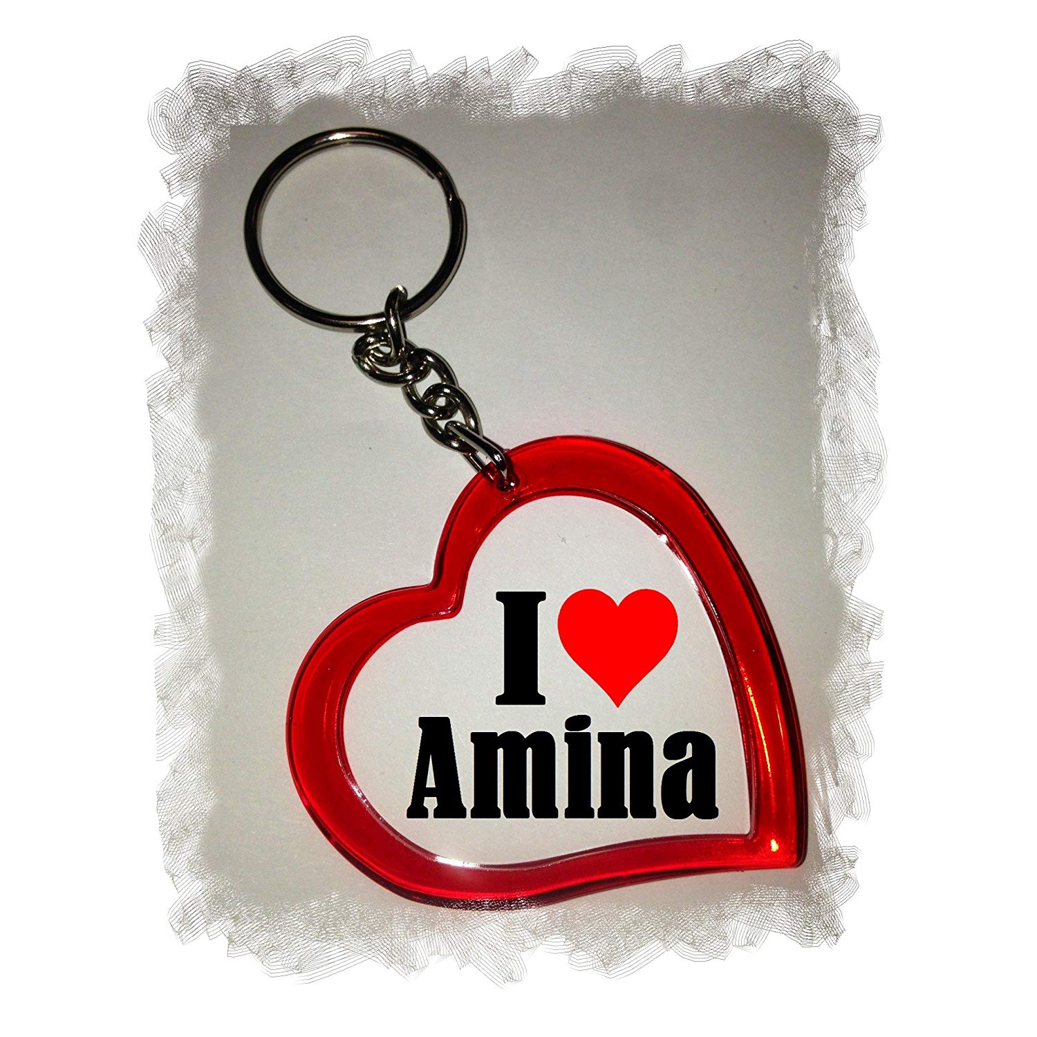 Exclusive Heart Keychain I Love Amina A Great Gift Idea For